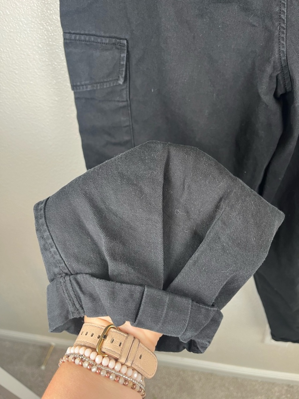 Carhartt WIP Collins Black High-Waist Baggy Cargo Pants Casual Streetwear 27 - Picture 10 of 12